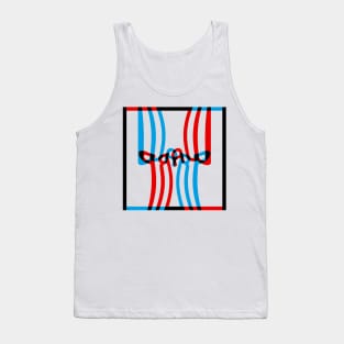 Warp Typography (Cyan Red Black) Tank Top